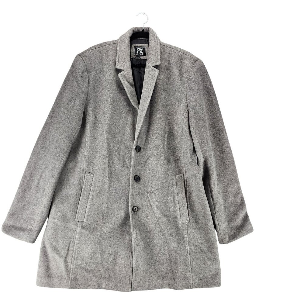 PX Jacket Mens XXL Gray Long Sleeve 3 Button Coat Peacoat *NWOT*